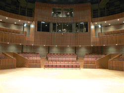 Interior of the Hall: center stage style