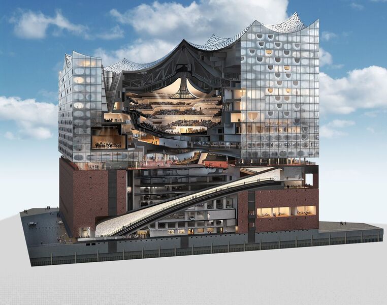 施設の内部構成 (Elbphilharmonie Websiteより引用