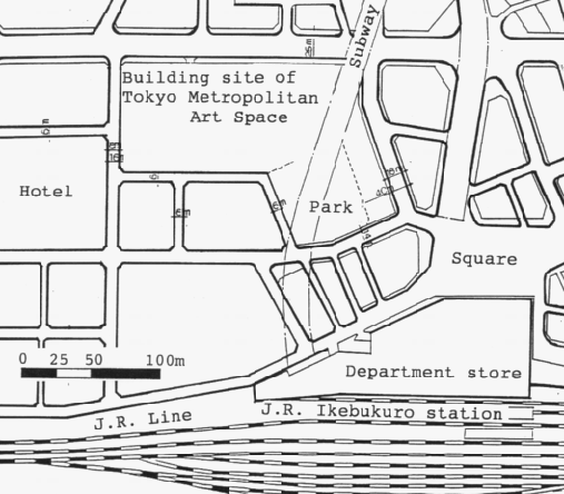 東京芸術劇場の敷地と地下鉄　
